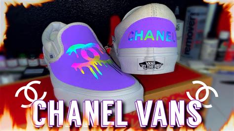 custom chanel vans|DIY: CUSTOM REFLECTIVE CHANEL VANS .